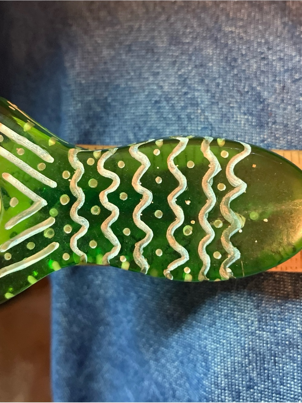 Pisces vintage carved painted Lucite neon green fish pin brooch